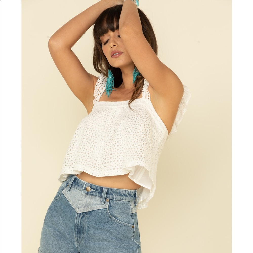 Others follow women’s ivory eyelet seaside tank top
